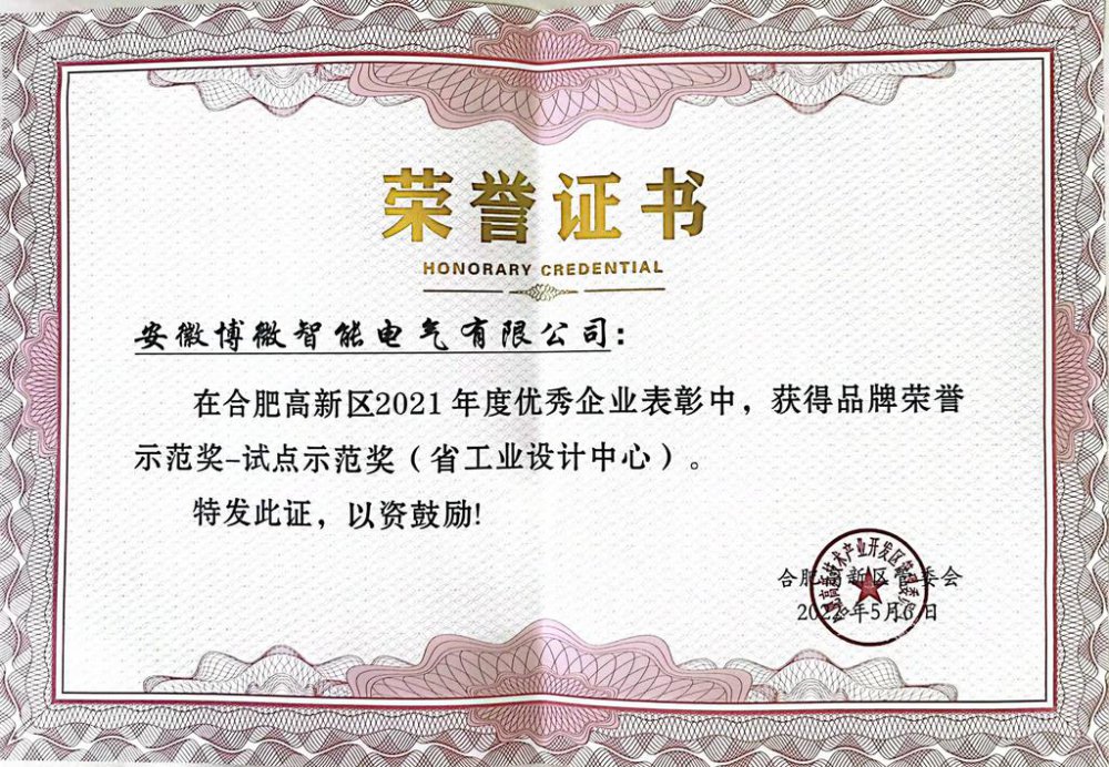 省品牌荣誉试点示范奖
