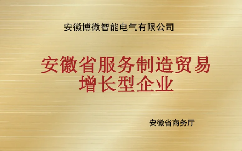 安徽省服务制造贸易增长型企业